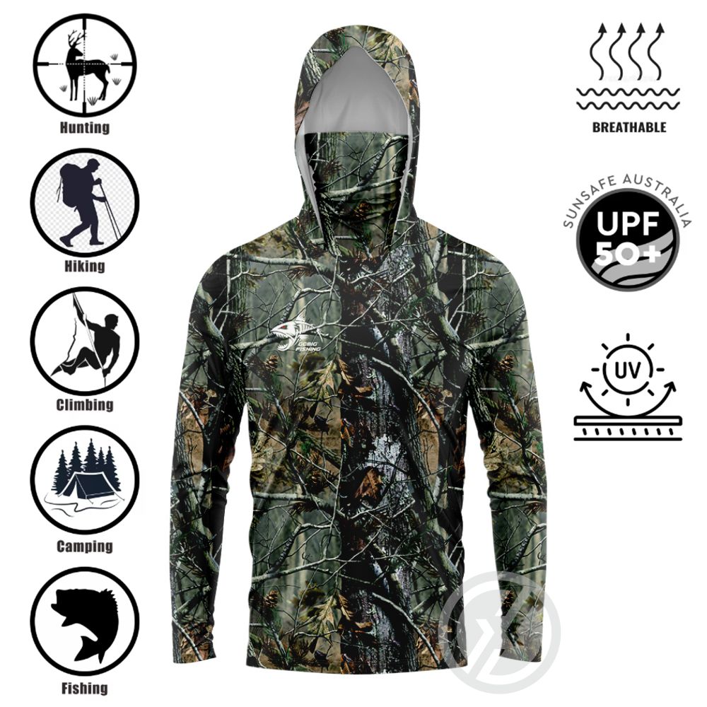 Fishing Shirt Uv Protection - Kemeja Memancing Berpenutup Kepala UPF50+ dengan