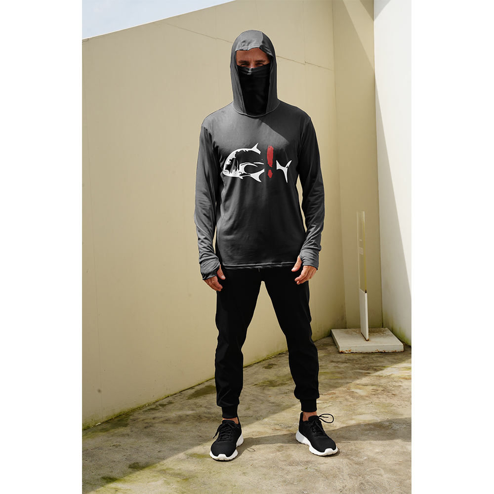 Fishing Shirt Uv Protection - Hoodie Pancing Pria Motif Ikan Dengan