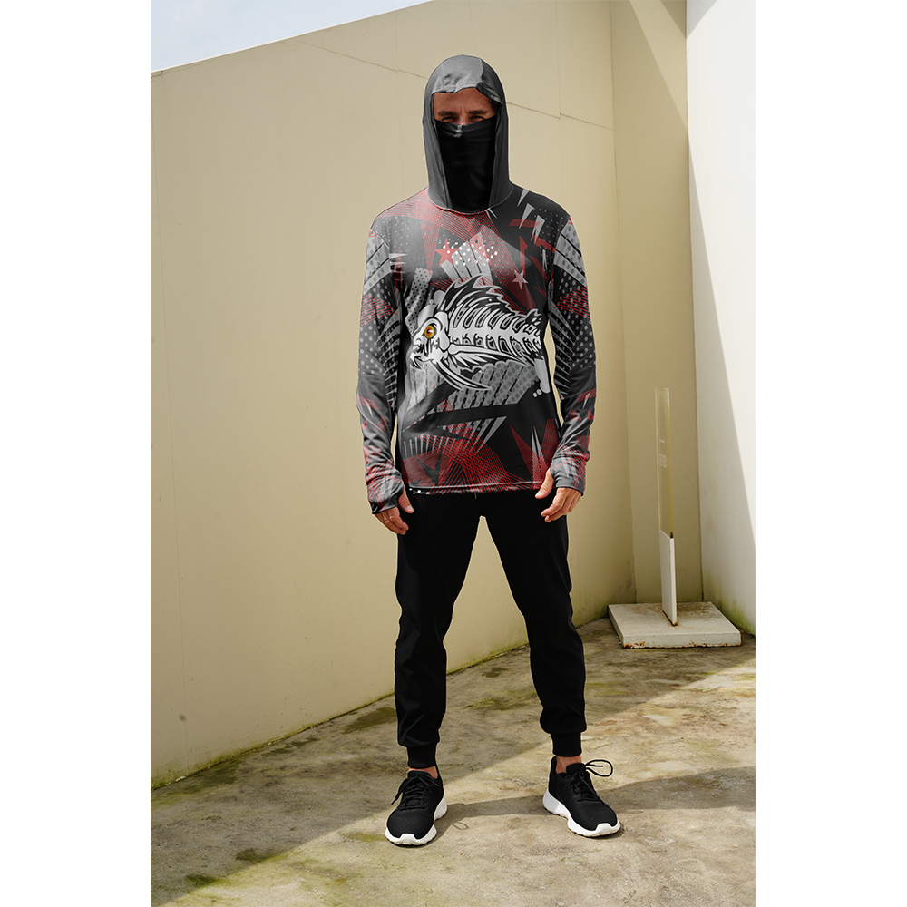 Hoodie Pancing Pria Motif Ikan - Fishing Shirt Uv Protection ulasan dan harga