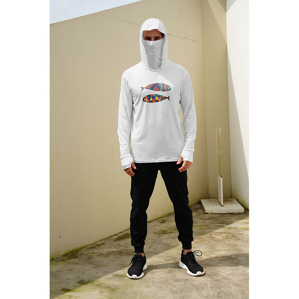 Hoodie Pancing Pria Motif Ikan - Fishing Shirt Uv Protection ulasan dan harga